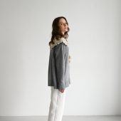 Handmade Crochet Collar: Beige Cotton Lace Detachable Neckline