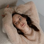 Fluffy Mohair Knit Sweater: Powder Hue Oversized Jumper