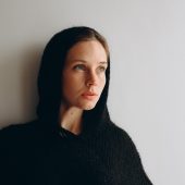 Red Mohair Hoodie: Hand-knitted Oversized Wool Sweater