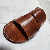 Handmade Moroccan Leather Sandals Men – Brown Artisan Slip On Shoes Gift