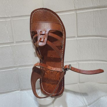 Handmade Moroccan Leather Sandals For Women – Brown Flat Summer Sandals With Toe Loop & Ankle Strap – Boho Travel Shoes Eu 37 To 42