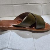 Handmade Moroccan Leather Sandals For Women – Green Slip On Summer Sandals – Beach Shoes – Leather Sandal Women – Women Summer Shoes