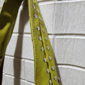 Moroccan Leather Tote – Pistachio Green Studded Shoulder Bag | Handmade Boho Purse | Artisan Shopper | Large & Small Sizes Available