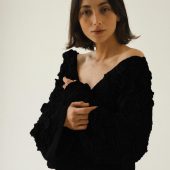 Hand-knitted Red Cotton Cardigan: Lightweight Boho Layering Jacket